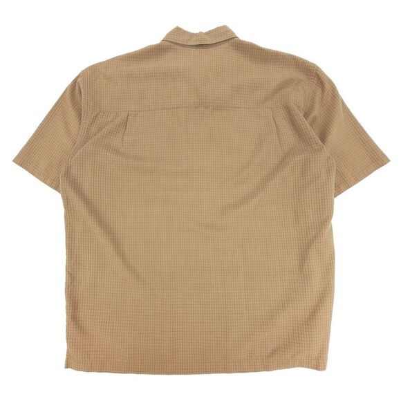 REI Short Sleeve Button Down Camp Shirt Brown Windowpane Mens Large Gorpcore - Picture 5 of 8